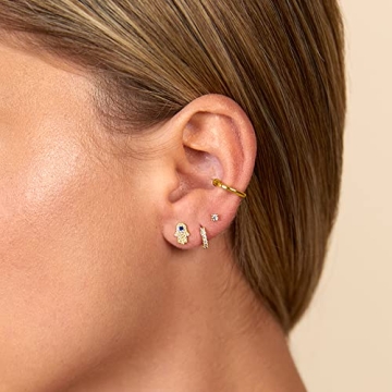 PAVOI 14K Tiny CZ Mini Huggies for Everyday Elegance