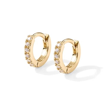 PAVOI 14K Tiny CZ Mini Huggies for Everyday Elegance