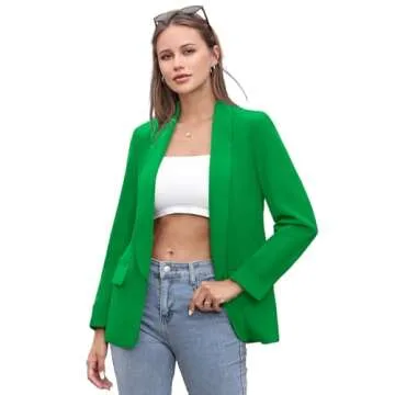 Womens Casual Blazers Open Front Long Sleeve Fashion Suit Jacket Work Office Suit 2025 Spring Fall T...