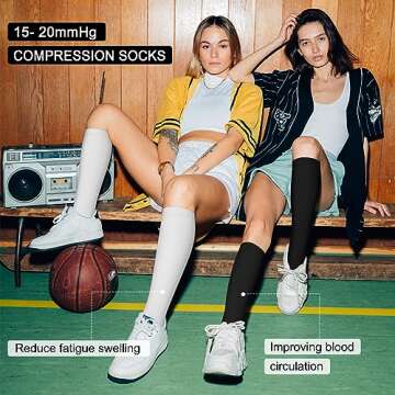 Iseasoo Compression Socks for Women - Athletic Support