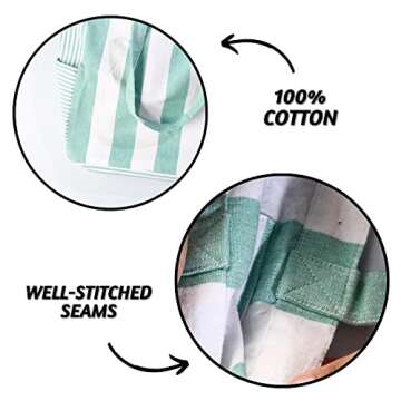 Folkulture Beach Bags For Women | Beach Bag Waterproof Sandproof | 17x14 Beach Tote Bag For The Pool, Tote Bag with Zipper, Canvas Beach Bag, Green Beach Bag, Canvas Beach Bag in Beach Accessories