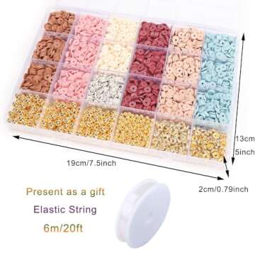 LFLIUN Clay Beads Bracelet Kit Friendship Bracelet Making Kit Golden Beads Clay Beads Kit for DIY Jewelry Making Birthday Gift