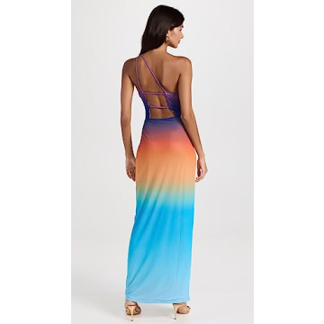 AFRM Foley One Shoulder Power Mesh Dress - Ombre Style