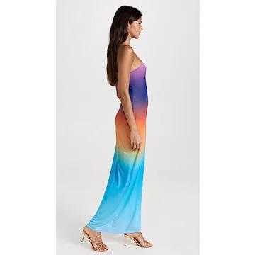 AFRM Foley One Shoulder Power Mesh Dress - Ombre Style