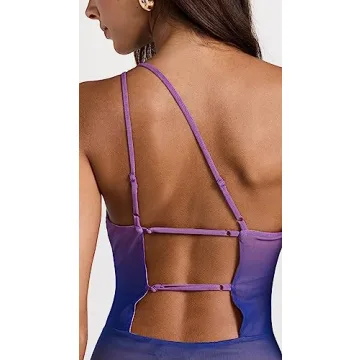 AFRM Foley One Shoulder Power Mesh Dress - Ombre Style