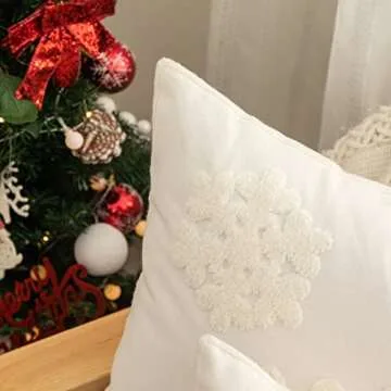 AFIRMLY Elegant Christmas Throw Pillow Covers with Embroidery