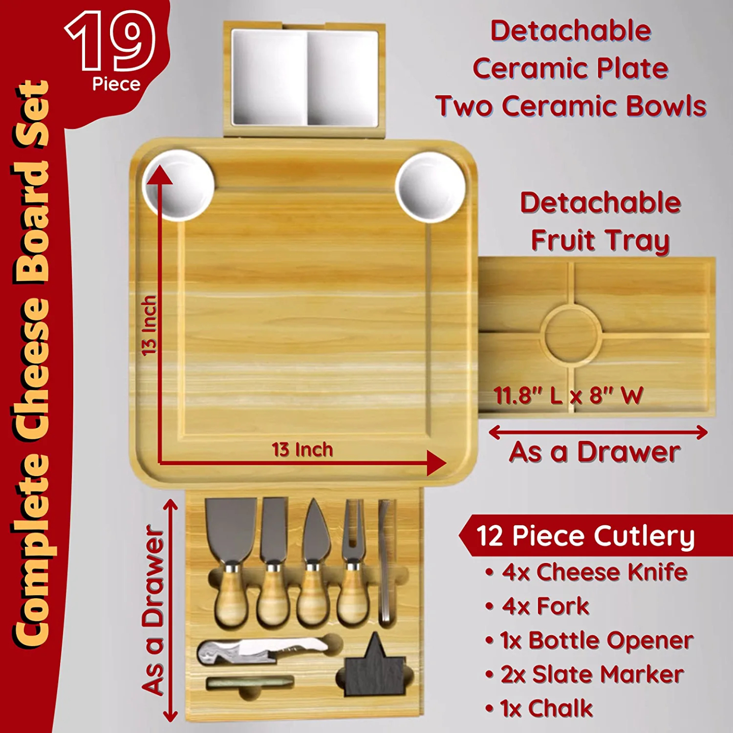 Deluxe Cheese Board and Knife Set for Entertaining