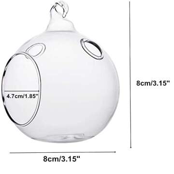 3.15 inches Hanging Tealight Holder Glass Globes Terrarium Wedding Candle Holder Candlestick (18 Pcs/Set) (18pcs)