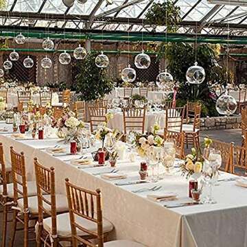 3.15 inches Hanging Tealight Holder Glass Globes Terrarium Wedding Candle Holder Candlestick (18 Pcs/Set) (18pcs)