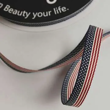 Micomon 3/8" American Flag Stripes Printed Polyester Grosgrain Ribbons15-Yards Per Spool DIY 4th of July Independance Day Decoration