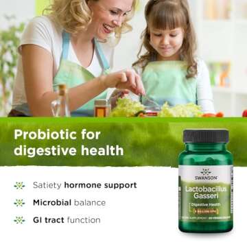 Swanson Lactobacillus Gasseri - Probiotic Supplement Supporting Digestive Health with 3 Billion CFU - Design-Release Satiety & Fat Metabolism Support - (60 Veggie Capsules)
