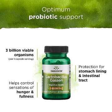 Swanson Lactobacillus Gasseri - Probiotic Supplement Supporting Digestive Health with 3 Billion CFU - Design-Release Satiety & Fat Metabolism Support - (60 Veggie Capsules)