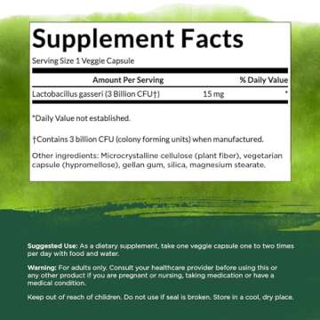 Swanson Lactobacillus Gasseri - Probiotic Supplement Supporting Digestive Health with 3 Billion CFU - Design-Release Satiety & Fat Metabolism Support - (60 Veggie Capsules)