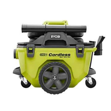 Ryobi 18-Volt ONE+ 6 Gal. Cordless Wet/Dry Vacuum (Bare-Tool) with Hose, Crevice Tool, Floor Nozzle ...