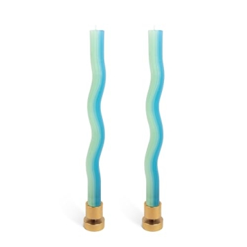 Wiggle Candles (2 Pack) - Joyful Dancing Design Taper Candlesticks | Bright Colors | 7/8” diam x 1...