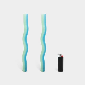 Wiggle Candles - Playful Bright Taper Candlesticks in Mint