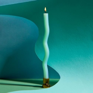 Wiggle Candles - Playful Bright Taper Candlesticks in Mint