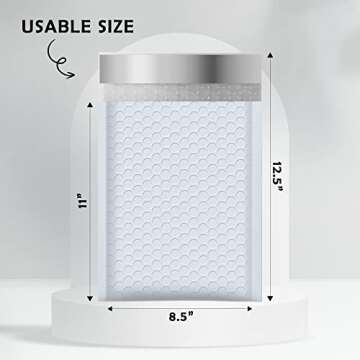 Economic Grade Bubble Mailers 8.5x12 25 Pack White Waterproof Self Seal Adhesive Shipping Bags, Cush...