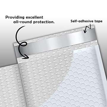 Economic Grade Bubble Mailers 8.5x12 25 Pack White Waterproof Self Seal Adhesive Shipping Bags, Cushioning Padded Envelopes for Shipping, Mailing, Packaging Usable 8.5x11