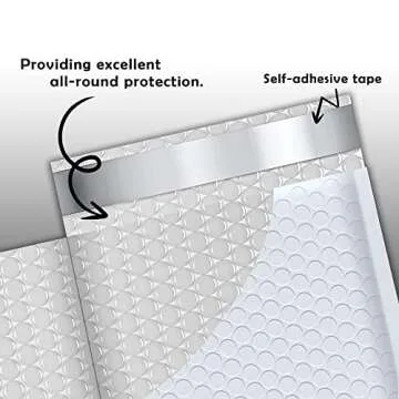 Economic Grade Bubble Mailers 8.5x12 25 Pack White Waterproof Self Seal Adhesive Shipping Bags, Cushioning Padded Envelopes for Shipping, Mailing, Packaging Usable 8.5x11