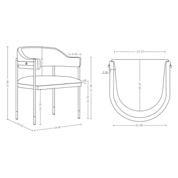 Manhattan Comfort Lia Boucle Dining Chair Streamlined Elegance