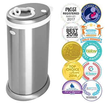 Ubbi Steel Diaper Pail - Odor Locking, No Special Bag Required, Award-Winning, Registry Must-Have, C...