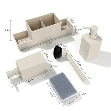 Elegant Kitchen Soap Dispenser with Sponge Holder Set