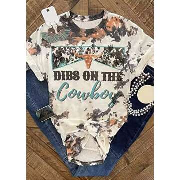 Country Concert Shirts for Women Western Cattle Skull Leopard Graphic Tee Tops Vintage Rodeo Cowgirl...