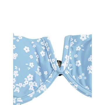 SOLY HUX Spaghetti Strap Floral Print Bikini for Women