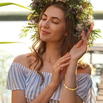 Gold Rings Bracelets for Women - 18K Gold Plated Love Friendship Bracelet Cubic Zirconia Bangle with Ring Jewelry Set ,Wedding Party Christmas Valentine's Day Birthday Gifts for Her Girlfriend