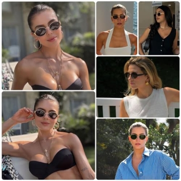 WOWSUN Oval Sunglasses for Trendy Women with UV Protection