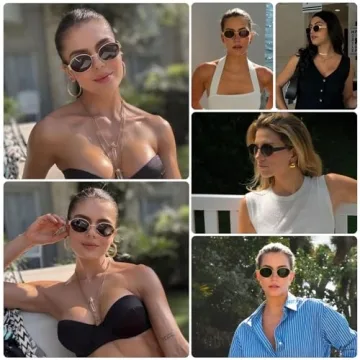 WOWSUN Oval Sunglasses for Trendy Women with UV Protection