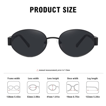 WOWSUN Oval Sunglasses for Trendy Women with UV Protection
