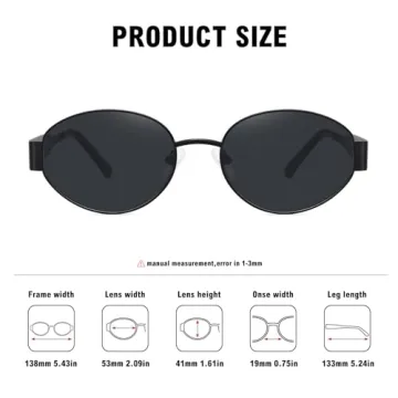 WOWSUN Oval Sunglasses for Trendy Women with UV Protection