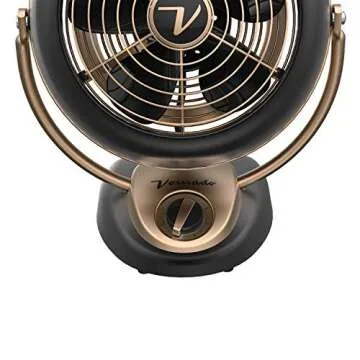 Vornado VFAN Alchemy Vintage Fan | Retro Metal Air Circulator for Cooling & Decor | 5 Speeds, Adjustable Tilt | Gunmetal