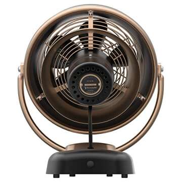 Vornado VFAN Alchemy Vintage Fan | Retro Metal Air Circulator for Cooling & Decor | 5 Speeds, Adjustable Tilt | Gunmetal