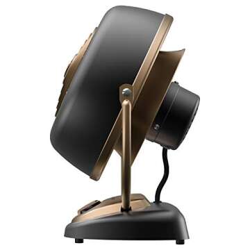 Vornado VFAN Alchemy Vintage Fan | Retro Metal Air Circulator for Cooling & Decor | 5 Speeds, Adjustable Tilt | Gunmetal