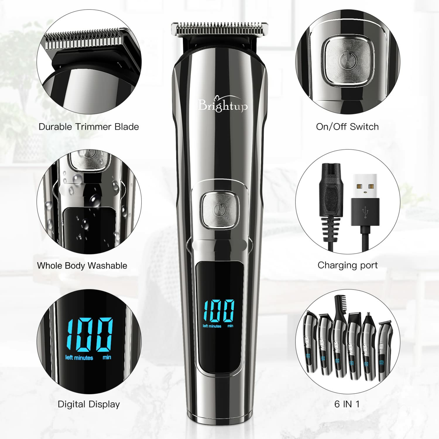 Brightup Beard Trimmer Kit - Waterproof & Rechargeable
