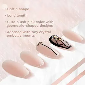 Ardell Nail Addict Blush Geometric Artificial Nails Set