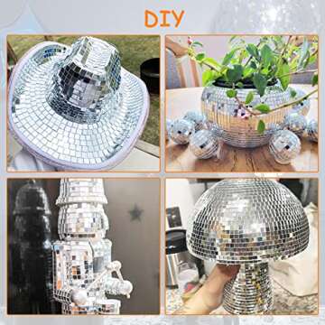 12272 PCS Mirror Mosaic Tiles Small Square Disco Ball Tiles Self Adhesive Mirror Tiles Sticker for DIY Crafts Decoration, Disco Ball Mirror Tiles for Party