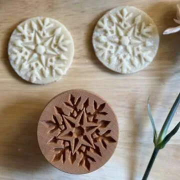 Fun Food Tools, Wood Cookie Stamp, 2.5 Inch (Snowflake CS-017)