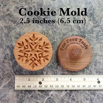 Fun Food Tools, Wood Cookie Stamp, 2.5 Inch (Snowflake CS-017)