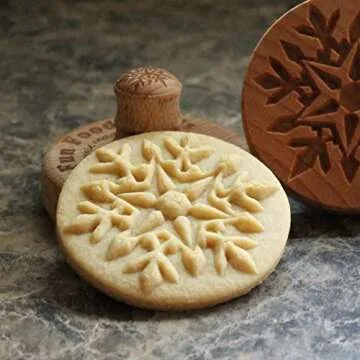 Fun Food Tools, Wood Cookie Stamp, 2.5 Inch (Snowflake CS-017)