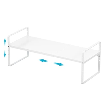 iPEGTOP Expandable Cabinet Storage Shelf Organizer Rack, Heavy Duty Steel Metal Spice Rack Adjustabl...