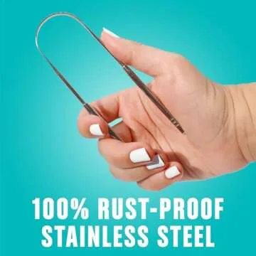 Tongue Scraper For Adults (3 Pack) - Improved Tongue Cleaning & Fresh Breath, Stainless Steel Tongue Scraper, Metal Tongue Scraper, Tongue Sweeper Kids Tongue Scraper, Ayurvedic Tongue Scrubber