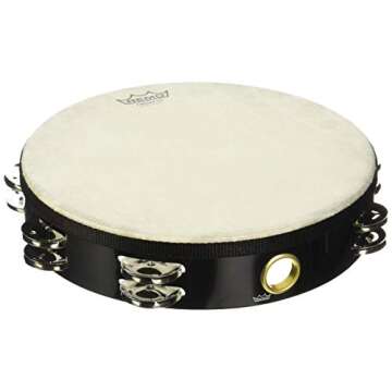 Remo Fiberskyn Tambourine 10" Quadura Black for Everyone
