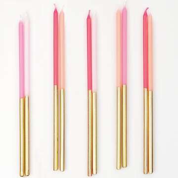 Meri Meri Gold Dipped Birthday Candles - 16 Pack, 7.25" Tall