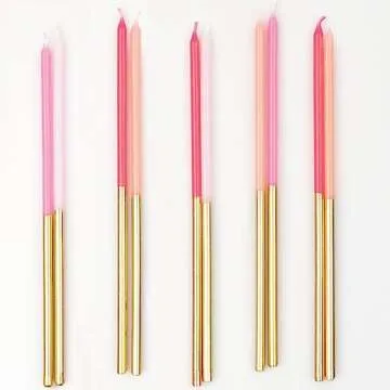 Meri Meri Gold Dipped Birthday Candles - 16 Pack, 7.25" Tall