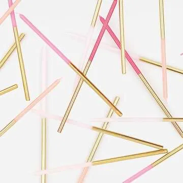 Meri Meri Gold Dipped Birthday Candles - 16 Pack, 7.25" Tall