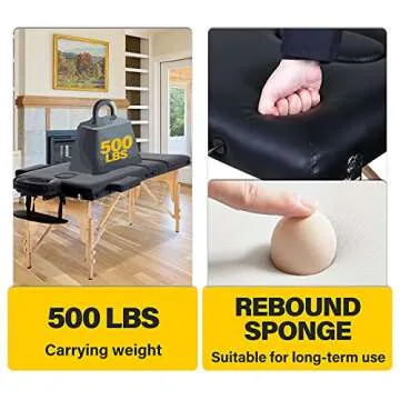 BestMassage Portable Massage Bed - Adjustable and Lightweight